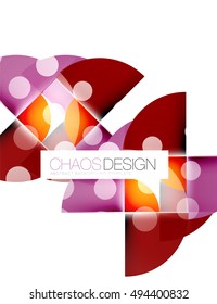 Round shapes, vector circle banner with sample text