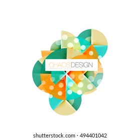 Formas redondeadas, rótulo de círculo vectorial con texto de ejemplo