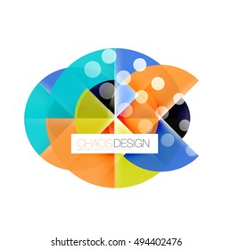 Round shapes, vector circle banner with sample text