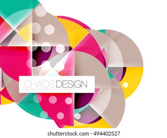 Round shapes, vector circle banner with sample text