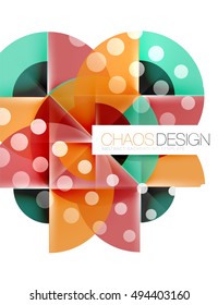 Round shapes, vector circle banner with sample text