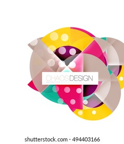 Round shapes, vector circle banner with sample text