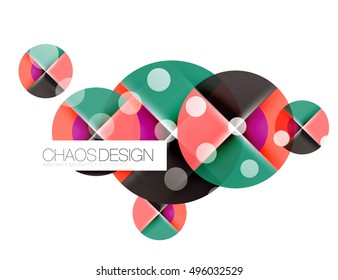 Round shapes, vector circle banner with sample text
