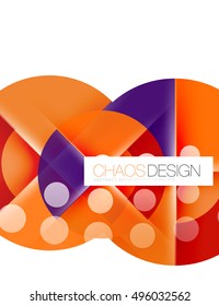Round shapes, vector circle banner with sample text