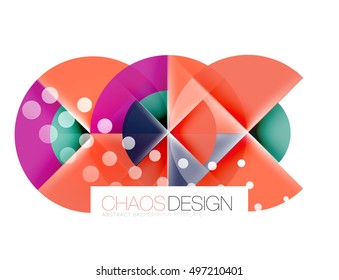 Round shapes, vector circle banner with sample text