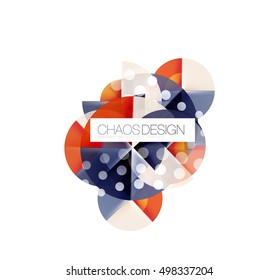 Round shapes, vector circle banner with sample text