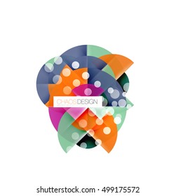 Round shapes, vector circle banner with sample text