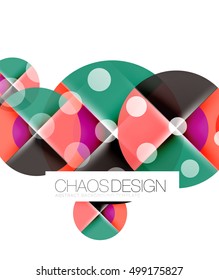 Round shapes, vector circle banner with sample text