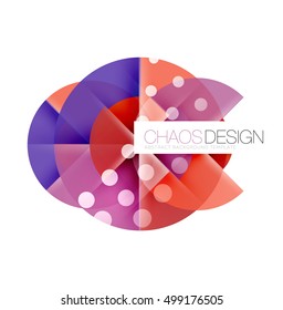 Round shapes, vector circle banner with sample text