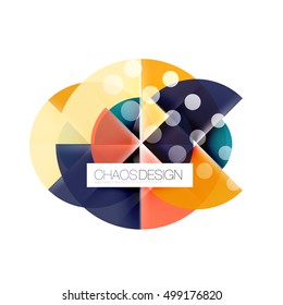 Round shapes, vector circle banner with sample text