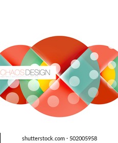 Round shapes, vector circle banner with sample text