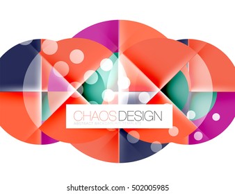 Round shapes, vector circle banner with sample text