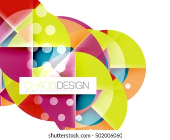 Round shapes, vector circle banner with sample text