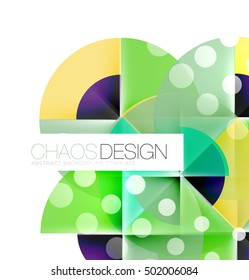 Round shapes, vector circle banner with sample text