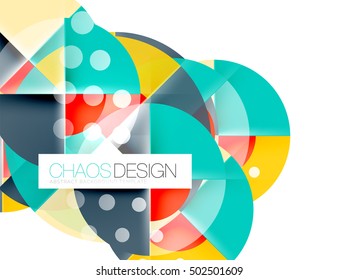 Round shapes, vector circle banner with sample text