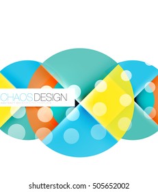 Round shapes, vector circle banner with sample text