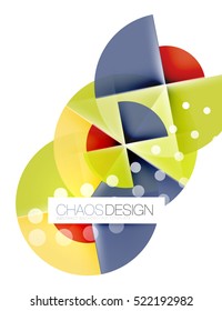 Round shapes, vector circle banner with sample text