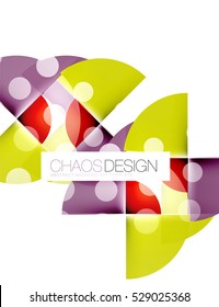 Round shapes, vector circle banner with sample text