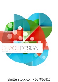 Round shapes, vector circle banner with sample text