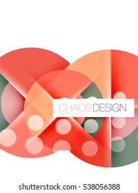 Round shapes, vector circle banner with sample text