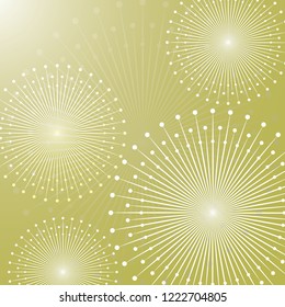 Round shapes from white rays on a colored background. Abstract circular geometric shape. Vector illustration.