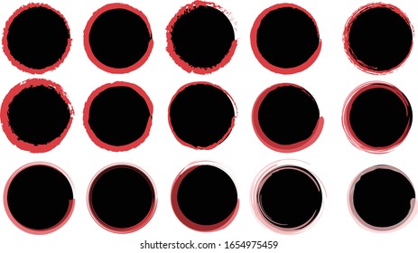 Rundformen für Ihr Design, kreisförmige Vektorillustration-Drehkreuz-Rundkreise für die Zeichenmarken-Design-Element der Nachricht, Doodle-Satz von schwarzen handgezeichneten Kreislinien-Skizze. 