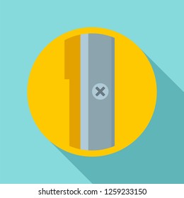 Round sharpener icon. Flat illustration of round sharpener vector icon for web design