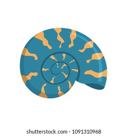 Round shell icon. Flat illustration of round shell vector icon for web