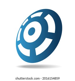 Round shield with blue and white rings