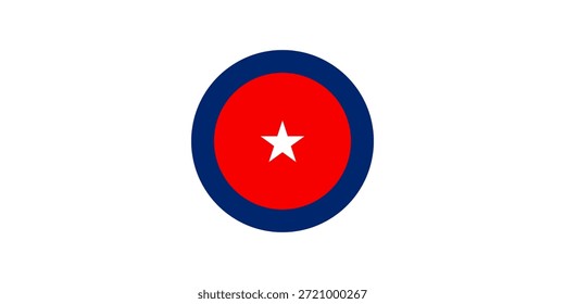 Emblema de escudo redondo con icono de estrella aislado en fondo transparente para insignias de marca de seguridad y diseño de interfaz digital