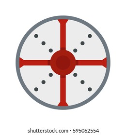 Round shield icon isolated on white background vector illustration