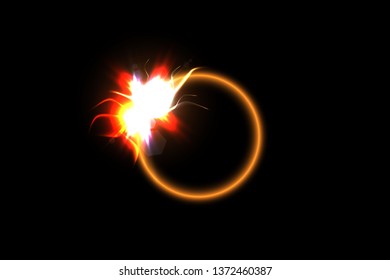 Round shiny frame background with light bursts. Technology background. Vector eps10.