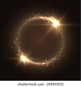 Round Shiny Frame Background With Light Bursts. Technology Background. Vector Eps10.