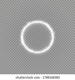 Round shiny frame background with lights. Abstract luxury light ring.
