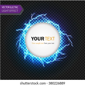 Round shiny frame background with lights.banner electric