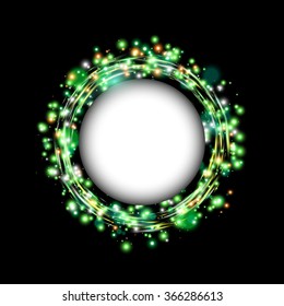 Round shiny frame background. Vector illustration
