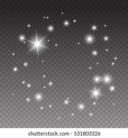 Round shiny, glowing transparent background. Vector light ring. Abstract vector illustration