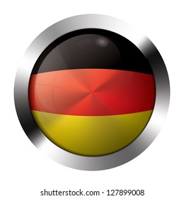 Round shiny metal button with flag of germany europe.