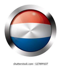 Round shiny metal button with flag of croatia europe.