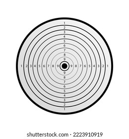 Round shooting target on white background. Illustration