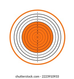 Round shooting target on white background. Illustration