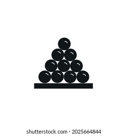 Round shot, pirate icon. Element of pirate thin line icon, vector,illustration.