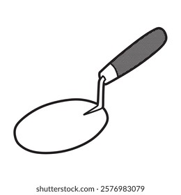 round shovel image black and white, simple vector