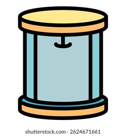 Round shower cabin icon. Outline round shower cabin vector icon color flat isolated