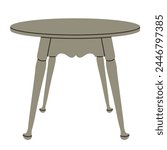 Round side table image, isolated vector