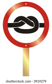 round sign board with knot