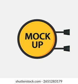 round sign board mockup design template