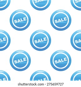 Round sign with circle and text SALE, repeated on white background