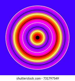 a round sign consisting of multicolored circles. psychedelic pattern. vector