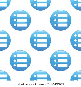 Round sign with dotted list image, repeated on white background
